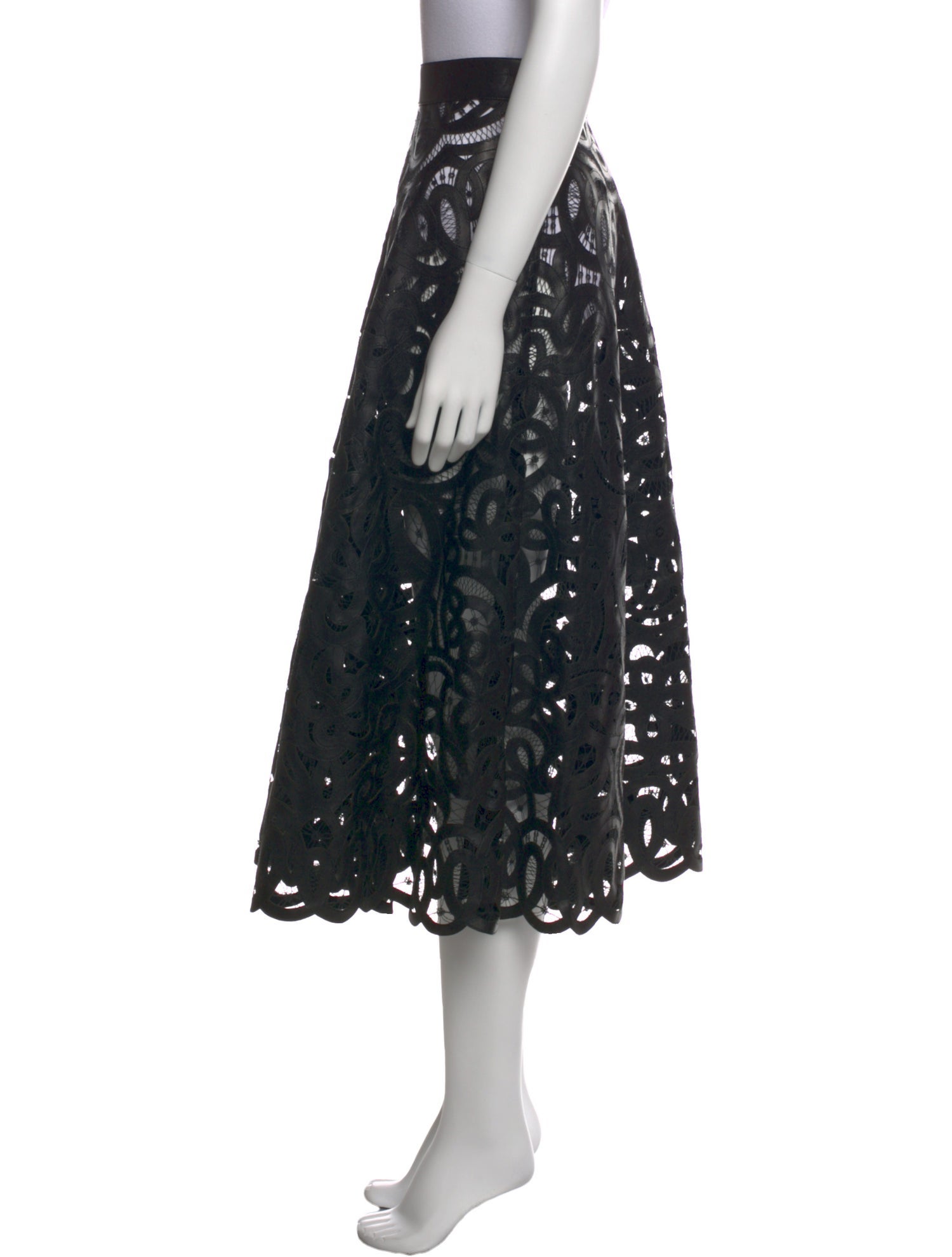 Christian Dior Leather Midi Length Skirt